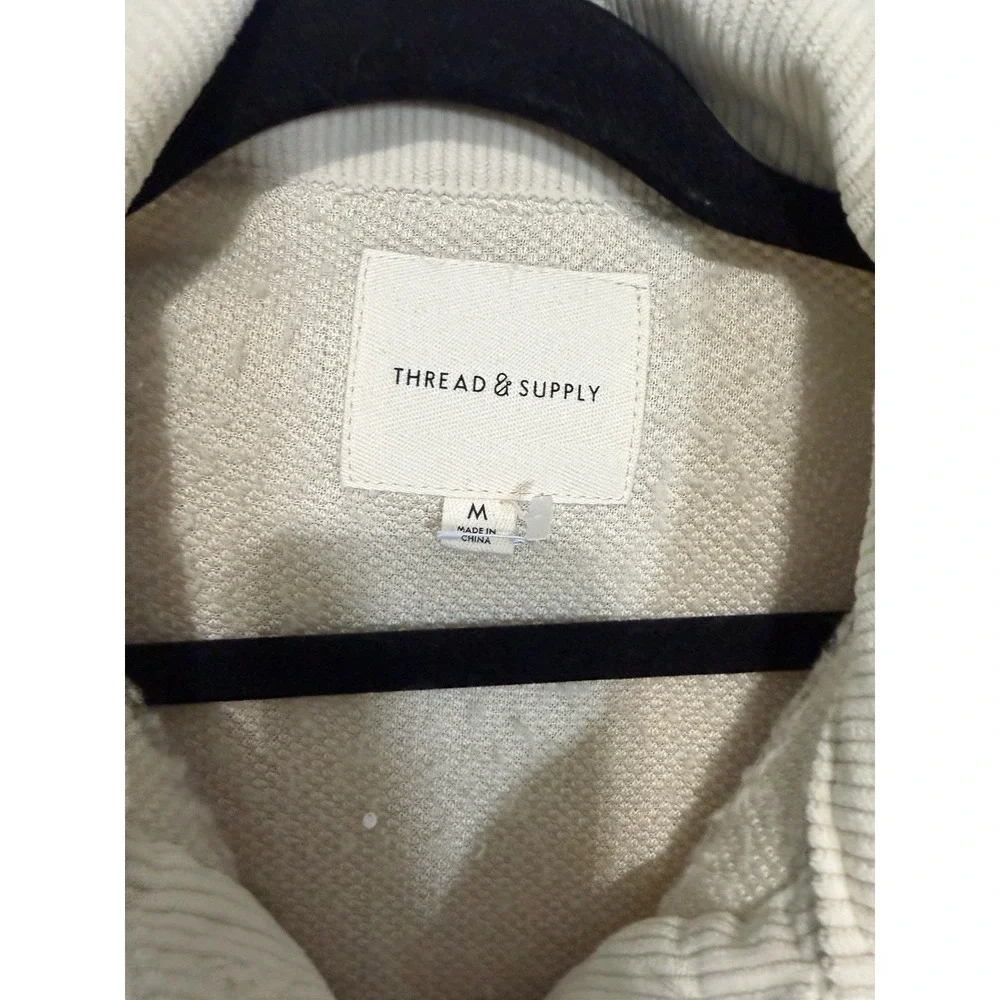 Thread and Supply Women's Ivory Sherpa Shacket Size Medium‎